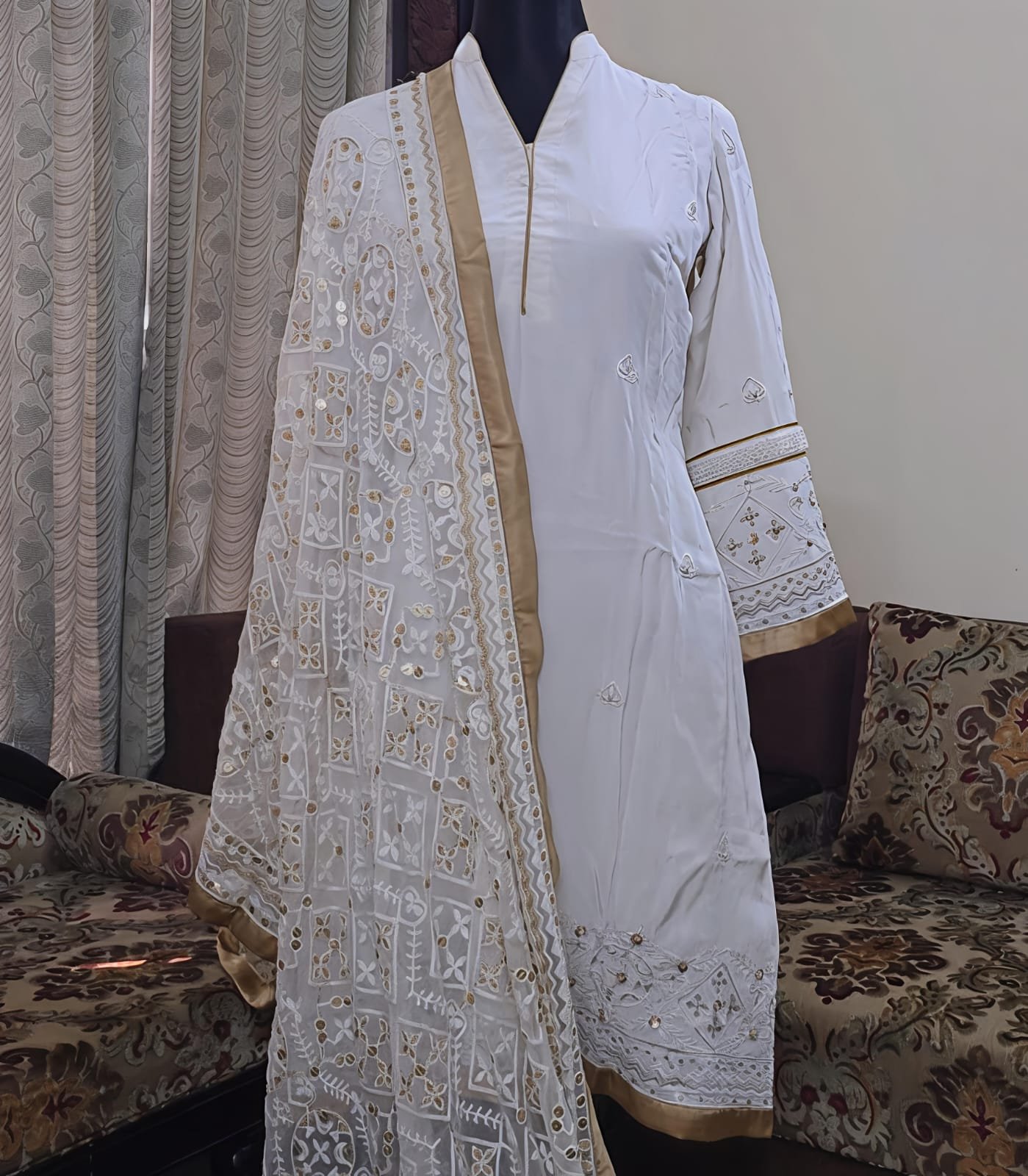 3 Piece Crepe Silk Dress