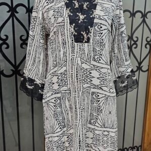 Monochrome Crepe Cotton Dress